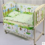 实木无油漆婴儿床 BB摇篮床游戏床 可变书桌童床 宝宝好孩子必备