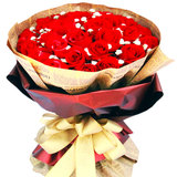 艾亚33朵红玫瑰鲜花速递杭州上海花店武汉南京全国同城生日送花
