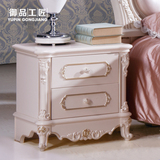 欧式实木床头柜 储物箱法式床头桌田园时尚简约收纳柜白色