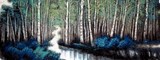 白桦林-现代山水二尺国画-油画风格-装饰礼品特价书画作品定制
