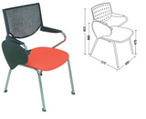 特价培训椅带可翻转折叠写字板电脑椅扶手翻板听写椅会议椅A8086