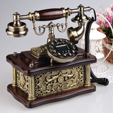 正品时尚创意欧式复古电话机实木电话仿古电话机复古家用高档座机