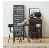 美式乡村loft餐桌椅子实木板组合套铁艺家具复古做旧休闲办公书桌