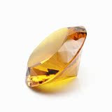 水晶艺术品玻璃琉璃装饰品工艺品家居摆件 多面精致大钻石 琥珀色