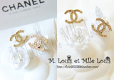 【路易's 法国代购】Chanel Angelababy同款细钻金/银大LOGO 耳钉