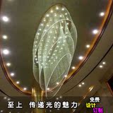 椭圆形水晶吊灯宾馆大堂大厅水晶吸顶灯饰 定制大型酒店工程灯具