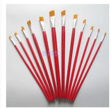 尼龙油画笔/红杆水粉水彩笔/美术颜料笔/丙烯画笔1-12#美术用品