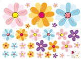 包邮 卡通缤纷花朵墙贴幼儿园班级教室布置 女孩公主房间温馨贴画