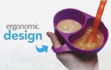 有盖子价格婴儿sassy易握分隔碗带硅胶软勺2色 可微波宝宝喂哺帮