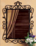欧式铁艺镜子镜框架 美容化妆镜壁挂浴室穿衣镜长方形卫生间镜子
