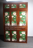 DG018东南亚风格家具榆木实木衣柜原木家具雕花手绘定制实木衣柜