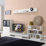 新款现代简约黑白烤漆客厅电视柜茶几组合背景墙柜酒柜吊柜B266二