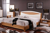 厂家直销1.8米双人床可配高箱床储物床排骨架床烤漆木床婚床特价