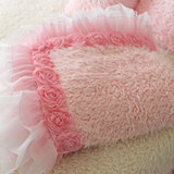 韩版 羊羔绒花朵公主被套单件 双人午睡毯毛毯加厚毛巾被盖毯保暖