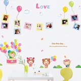 气球照片贴 可爱儿童彩色相框墙贴照片墙贴纸沙发房间背景装饰
