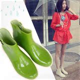 促销价!女中筒高跟雨靴雨鞋水鞋套鞋雨鞋冬天雨靴时尚绿色