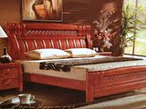 橡木床现代中式广东佛山全实木卧室家具 1.5 1.8*2.0米双人大婚床