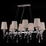 新款长方形LED餐厅灯水晶餐吊灯餐桌吊灯现代简约客厅饭厅灯美式