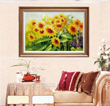 梵高凡高向日葵花卉油画欧式印象纯手工装饰手绘客厅玄关餐厅挂画