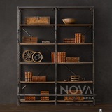 北欧美式乡村宜家铁艺实木书柜自由组合柜子简易书架储置物柜复古