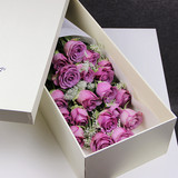19朵紫玫瑰礼盒装宁波花店鲜花速递同城送生日礼物预定七夕情人节