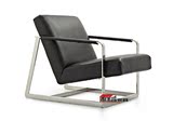 时尚不锈钢沙发椅子单人休闲椅躺椅现代皮革单椅简约创意家具定制