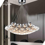 聚尚北欧艺术现代简约餐厅客厅卧室吊灯创意电镀泡泡圆球玻璃灯具
