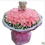 66朵粉玫瑰花束杭州鲜花同城速递情人节圣诞节3.8妇女节鲜花配送