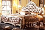 家美乐专柜正品欧式家具 双人床田园床实木白色床法式真皮床特价