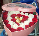 扬州鲜花速递红玫瑰白玫瑰巧克力礼盒 七夕情人节圣诞节生日礼物