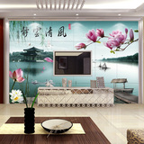 中式客厅沙发电视瓷砖墙画 风清云静雕刻抛釉砖 仿古砖地砖背景墙