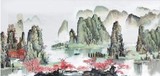 中国风 泼墨山水 PET高清3D画 三维立体画 室内装饰画 年画 批发