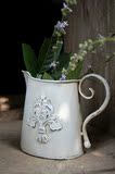 [尚森]美式乡村白桑花系复古铁质花瓶插花花器小花瓶田园花瓶白色