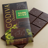 美国代购 Govida godiva高迪瓦歌帝梵52%可可薄荷味黑巧克力100G