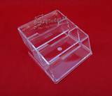 三格名片座 透明高档桌面名片架 3层名片盒创意名片收纳盒