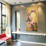 玄关装饰画墙面过道走廊画室内墙壁画梅花花卉挂画画框客厅新中式
