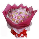 费列罗德芙巧克力花束杭州鲜花预订 高档手揉纸包装