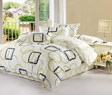全棉素色格子加大床上用品纯棉被罩2.3*2.5米加大被套四件套包邮