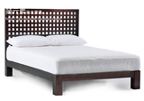 酒店家具定制 韩式 日式实木床 原木床定制 老榆木双人格子床