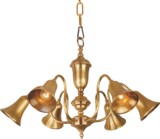 美式铜灯吊灯 欧式创意个性喇叭风铃全铜餐厅灯 乡村田园铜花吊灯