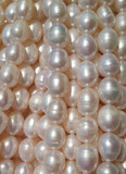 米形天然珍珠项链 正品 真品 无暇半成品批发 9-10mm散珠强光