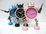 包邮金属齿轮机器人闹钟创意可爱个性闹钟送男生的生日礼物多色