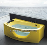 彩色亚克力浴缸1.6米嵌钢化玻璃视窗/单人冲浪按摩浴缸,3323/520
