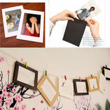 韩国创意 6寸悬挂式纸相框 三色照片墙组合相框 含麻绳夹子7枚入