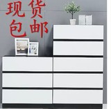 斗柜 储物柜 宜家欧式卧室客厅家具 木质 经济型 现代白色原木色
