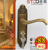 圣高咖啡黄古铜门锁 欧式风格门锁 卧室房门锁防橇门锁