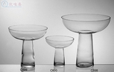 透明玻璃花瓶水果盘现代简约时尚酒店餐桌配饰客厅装饰样板房摆件