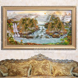 纯手绘油画 手绘 风景 欧式 山水画 聚宝盆高档有框现代中式客厅