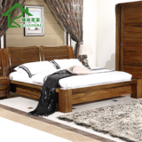 臻尚美家 胡桃木床全实木床双人床1.8米 厚重大气款 现代中式