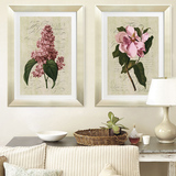 客厅装饰花 高档有框画现代二联挂画沙发墙画壁画小清新花卉新品